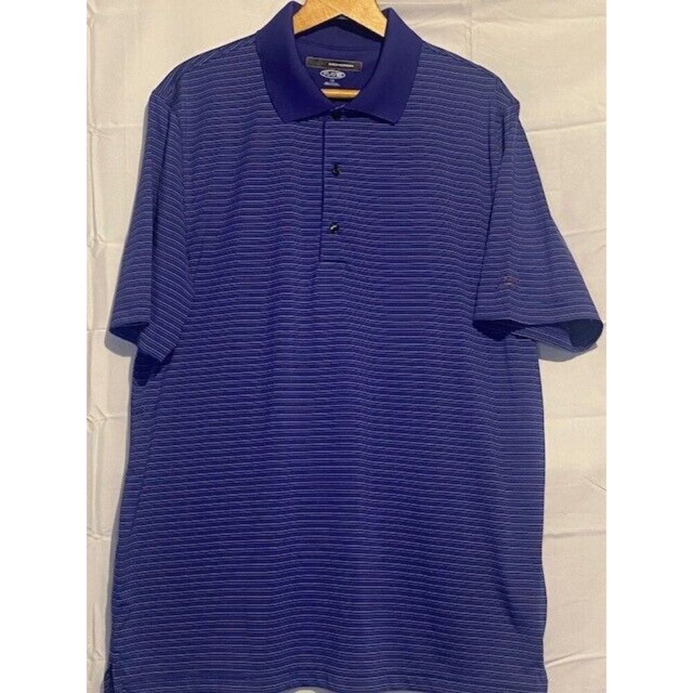 GREG NORMAN GOLF PLAY DRY Mens LARGE‎ BLUE 100% POLYESTER